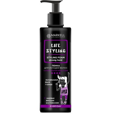 Life Styling Пенка для укладки волос суперсильная фиксация 195мл