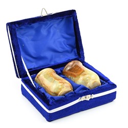 Подарочные стопки ручной работы из оникса 2 шт 50*50*70мм в бархатной упаковке.