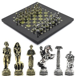 Шахматы подарочные с металлическими фигурами "Геракл", 250*250мм