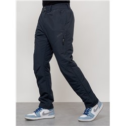 Брюки утепленный мужской зимние спортивные темно-синего цвета 2211-1TS