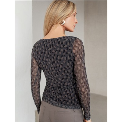 Джемпер с прозрачными рукавами