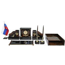 Настольный набор из обсидиана с лотком А4 770*450*190мм.