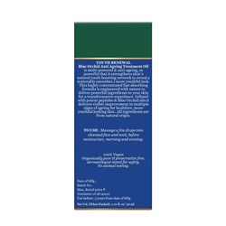 YOTH RENEWAL, Blue Orchid Anti-Ageing Treatment Oil, Biotique (Омолаживающее Антивозрастное МАСЛО ДЛЯ ЛИЦА с Голубой Орхидеей, Для всех типов кожи, Биотик), 30 мл.