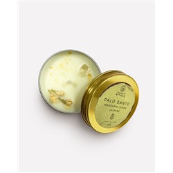 PALO SANTO MANDARIN LEMON JASMINE Scented Soy Candle, Spirit Rituals (ПАЛО САНТО МАНДАРИН ЛИМОН ЖАСМИН свеча с эфирными маслами, кристаллом Цитрина и цветками жасмина), 100 г.