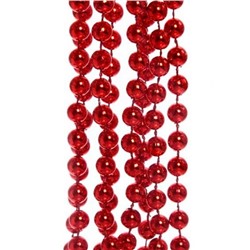 Бусы на елку  2м Красные "Шарик" (пластик) d-8мм 196-127