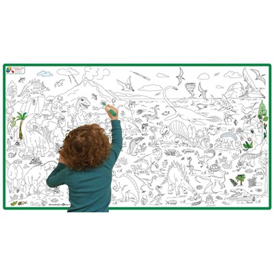 "Планета Динозавров" плакат-раскраска для детей 6-10 лет