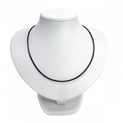 Классический шнурок для амулета ПЛЕТЁНЫЙ ЧЕРНЫЙ, мягкий, с застёжкой (длина 44-48 см.), 1 шт.