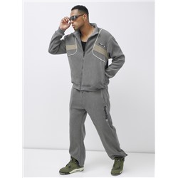 Спортивный костюм мужской демисезонный на флисе серого цвета 329Sr