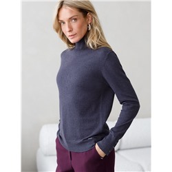 Водолазка тонкой вязки из хлопка с нейлоном