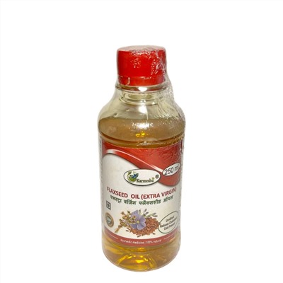 FLAXSEED OIL Extra Virgin, Karmeshu (ЛЬНЯНОЕ МАСЛО первого отжима, Кармешу), 250 мл.