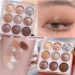 Палетка теней Dikalu 9 цветов запеченые + матовые №03