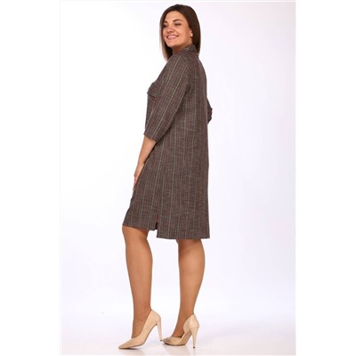 Lady Style Classic 1684/4 темно-серый_с_оранжево-желтой_полоской, Платье