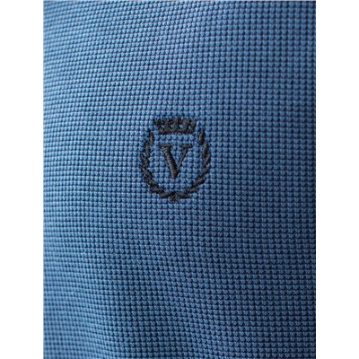 Лонгслив из фактурного трикотажа с плетеным воротником поло с застежкой на пуговицы