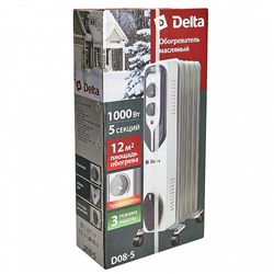 Обогреватель масляный D08-5 "DELTA", 1000 Вт, 5 секций