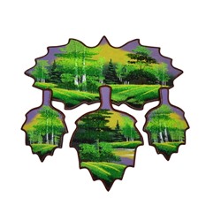 Кухонный набор "Клён", пейзаж летнее утро 45*20см, 20*28,5см, 13*20см