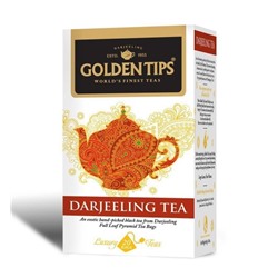 DARJEELING TEA, Golden Tips (ДАРДЖИЛИНГ 100% Индийский черный листовой чай, коробка 20 пакетиков-пирамидок, Голден Типс), 40 г.