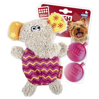 Игрушка GIGWI Слон с пищалкой 75302АГ