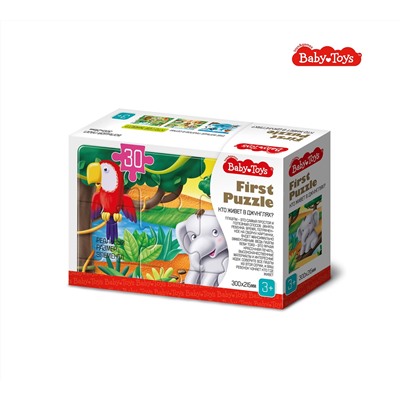 Пазл First Puzzle «Кто живет в Джунглях» 30 элементов