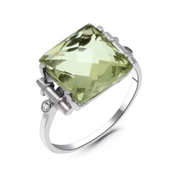 Кольцо из серебра зеленый аметист, Эммануэль