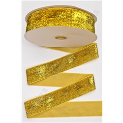 Лента с люрексом 3,8 см*20 ярд (SF-7318) золото №02