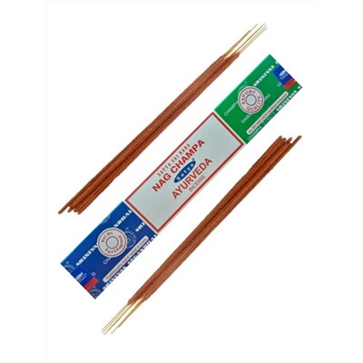 Satya COMBO NAG CHAMPA + AYURVEDA (Благовония КОМБО НАГ ЧАМПА + АЮРВЕДА, Сатья), 16 г.
