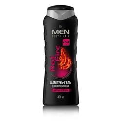 муж. Шампунь-гель MEN 400 мл 2в1 Red Fire IRIS