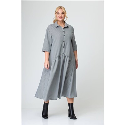 Avenue Fashion 0102 мелкая_клетка/черный+белый, Платье