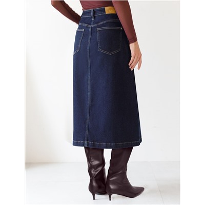 Джинсовая юбка из плотной эластичной джинсы 13.8OZ.
