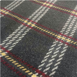 EXQUISITE SCARF, Тёплый мужской СЕРЫЙ шарф, В КЛЕТКУ, С БОРДОВОЙ И ЖЕЛТОЙ ПОЛОСОЙ, 1 шт.