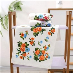 Полотенце велюр-махра "Цветочный вальс" 35*75 см. хлопок 100%