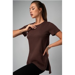 Женская удлиненная футболка с разрезами Happyfox