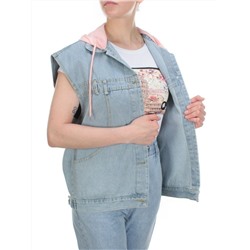 812 BLUE/PINK Джинсовый жилет женский (100% хлопок) размер 58