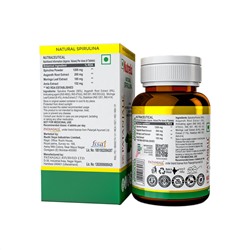 Nutrela NATURAL SPIRULINA, Patanjali (Нутрела, НАТУРАЛЬНАЯ СПИРУЛИНА, Патанджали), 60 таб.