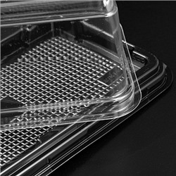 Контейнер для торта прямоугольный 240*130*85 мм, Черное дно