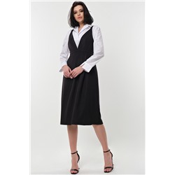 Сарафан офисный миди под блузку черный