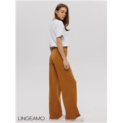 Женские брюки - палаццо из футера 2-х нитки Lingeamo горчичный КБ-26 (58)