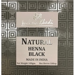 Natural Henna BLACK, Indian Khadi (Натуральная Хна для волос ЧЕРНАЯ, Индиан Кхади), 100 г.