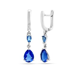 Серьги из серебра танзанит выращ., Малика
