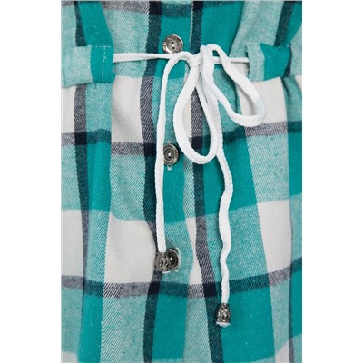 Рубашка хлопковая Джанет (бело-зеленая) Б14270-4М