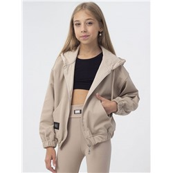 4814 какао Толстовка на подкладе для девочек (128-176)