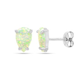 Серьги из серебра опал белый, МОВ0294