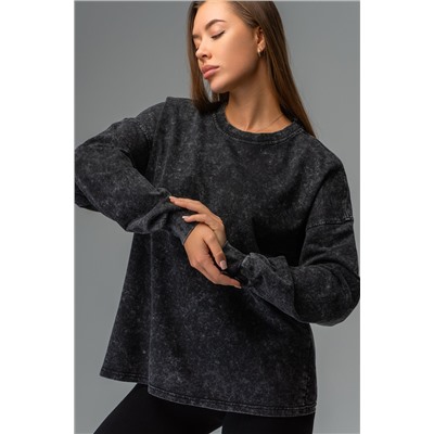 Женский лонгслив оверсайз из футера двухнитки Happyfox