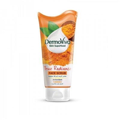 DermoViva TRUE RADIANCE Face Scrub, TURMERIC, Dabur (ИСТИННОЕ СИЯНИЕ, скраб для лица с КУРКУМОЙ - антиоксидант, Дабур), 150 мл.
