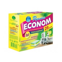 Таблетки д/посудомоечных машин РУСАЛОЧКА ECONOM 5в1 28шт. АКЦИЯ! СКИДКА 20%