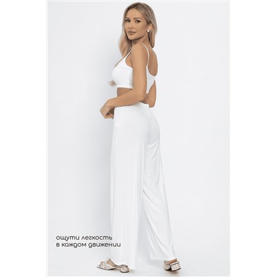 Брюки-палаццо для дома Шелк вискозы (молочные) Б14498-52М