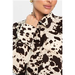 Блуза Тайна очарования (бело-коричневая) Б14432-5М