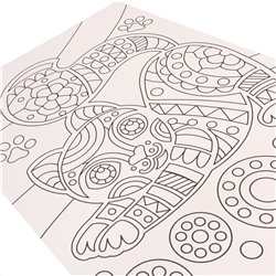 Раскраска для детей «Киса» с кисточкой и красками