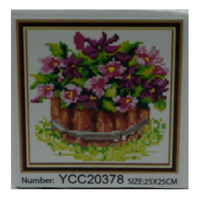 Алмазная мозаика без подрамника 25*25см Цветы