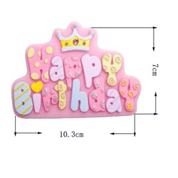 Молд силиконовый «Табличка Happy Birrthday с короной»