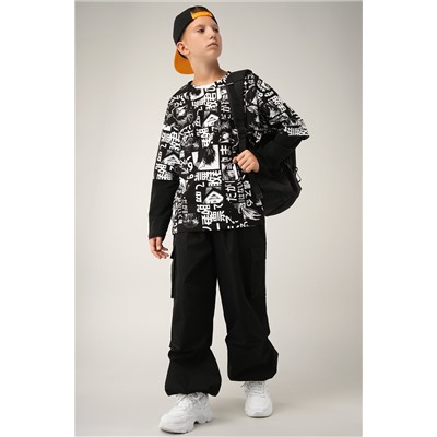 Детский лонгслив с двойным рукавом Happyfox